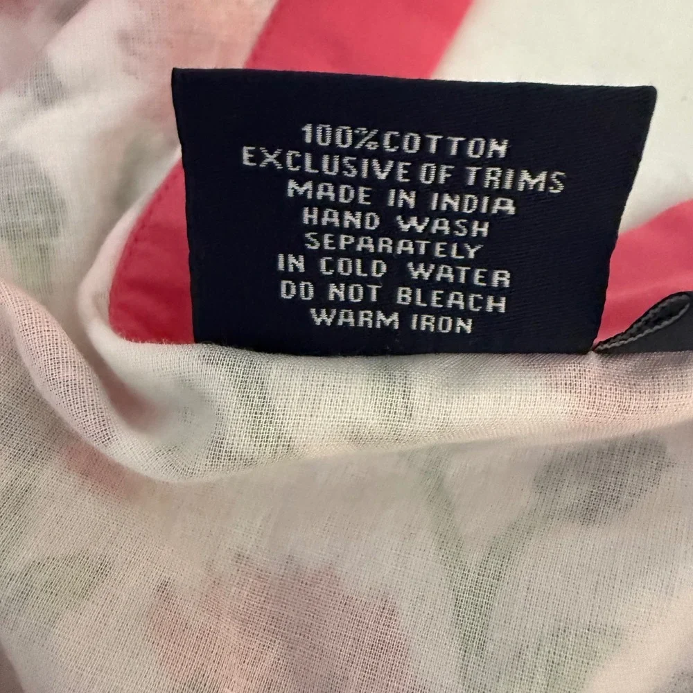 Madison Mathews One Size Floral Print Robe Kimono Pink White Green Cotton‎